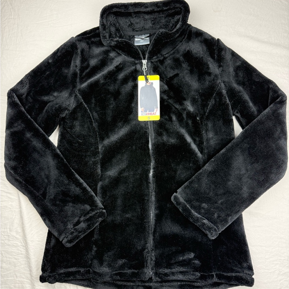 32 Degrees Women's Black‎ Teddy Jacket New size small
